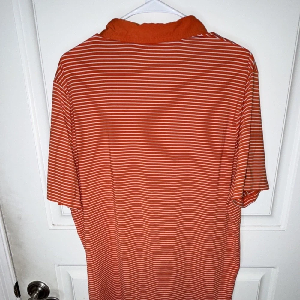 Ralph Lauren RLX Men's L Orange Striped Golf Polo Shirt Short Sleeve